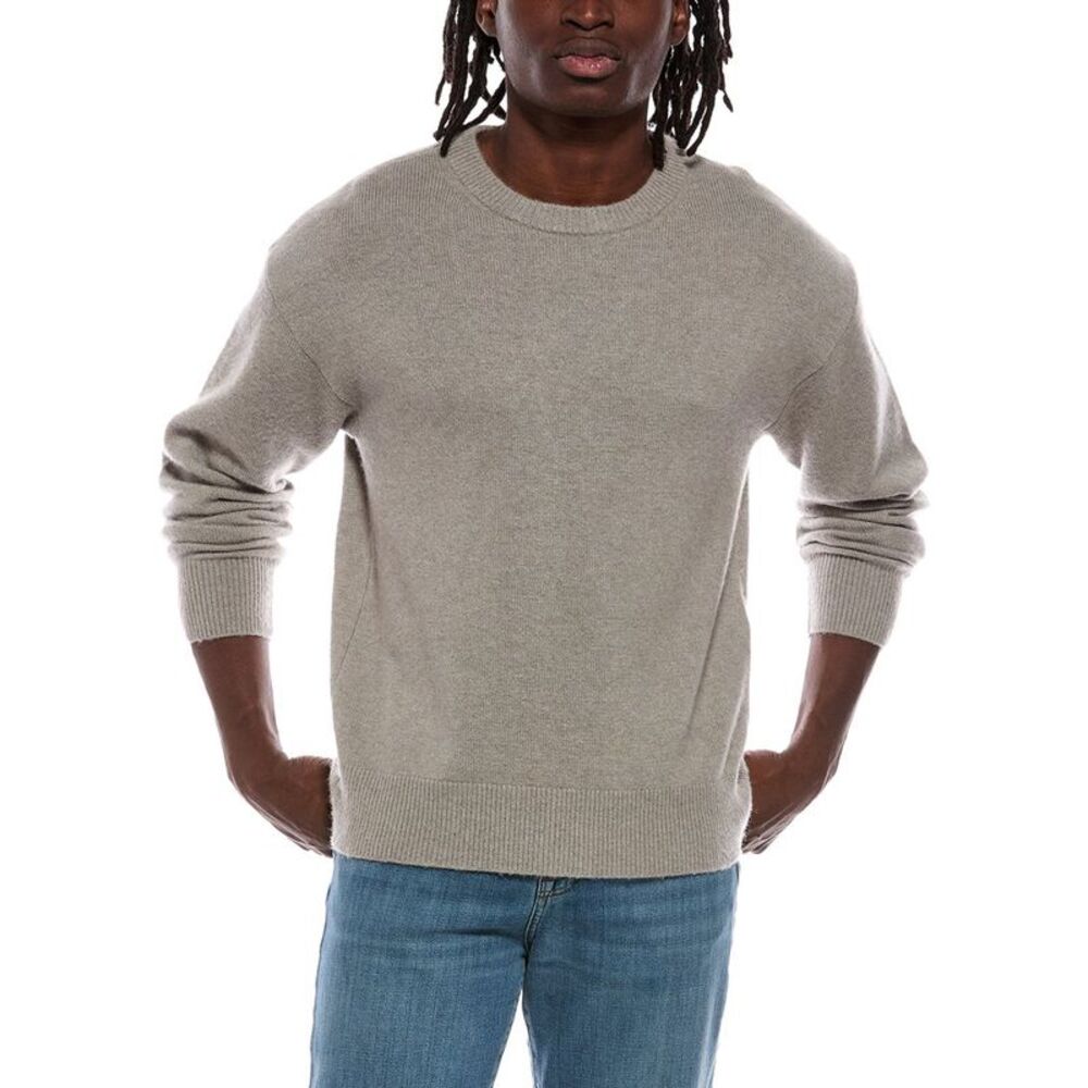 Helmut Lang Mens  Brushed Wool & Cashmere-Blend Crewneck Sweater, Gray